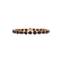 Mixed-shape onyx colorstone tennis bracelet in rose gold