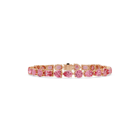 Mixed-shape tourmaline pink colorstone tennis bracelet in rose gold