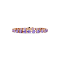 Mixed-shape amethyst purple colorstone tennis bracelet in rose gold