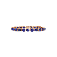 Mixed-shape sapphire blue colorstone tennis bracelet in rose gold
