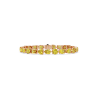 Mixed-shape citrine yellow colorstone tennis bracelet in rose gold