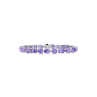 Mixed-shape amethyst purple colorstone tennis bracelet in white gold