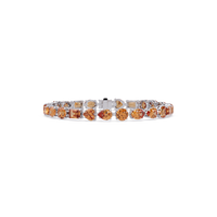 Mixed-shape champagne topaz colorstone tennis bracelet in white gold