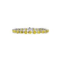 Mixed-shape citrine yellow colorstone tennis bracelet in white gold