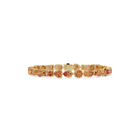 Mixed-shape champagne topaz colorstone tennis bracelet in yellow gold