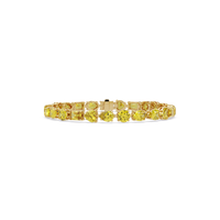 Mixed-shape citrine yellow colorstone tennis bracelet in yellow gold