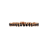 Oval, emerald, marquise, pear and round onyx colorstone tennis bracelet in rose gold