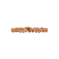Oval, emerald, marquise, pear and round champagne topaz colorstone tennis bracelet in rose gold