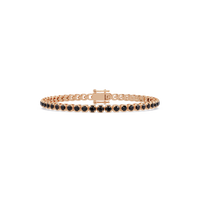 Round onyx colorstone tennis bracelet in rose gold
