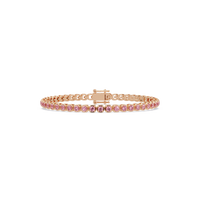 Round tourmaline pink colorstone tennis bracelet in rose gold