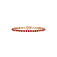 Round ruby red colorstone tennis bracelet in rose gold