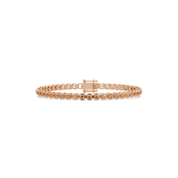 Round champagne topaz colorstone tennis bracelet in rose gold