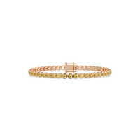 Round citrine yellow colorstone tennis bracelet in rose gold