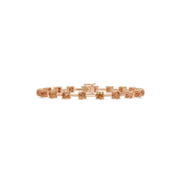 Round station champagne topaz colorstone bracelet in rose gold