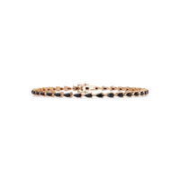 Pear-cut onyx colorstone tennis bracelet in rose gold