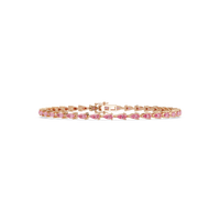 Pear-cut tourmaline pink colorstone tennis bracelet in rose gold