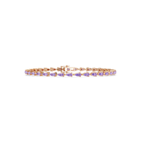 Pear-cut amethyst purple colorstone tennis bracelet in rose gold