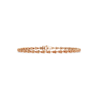 Pear-cut champagne topaz colorstone tennis bracelet in rose gold