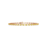 Pear-cut citrine yellow colorstone tennis bracelet in rose gold