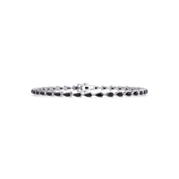 Pear-cut onyx colorstone tennis bracelet in white gold