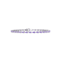 Pear-cut amethyst purple colorstone tennis bracelet in white gold