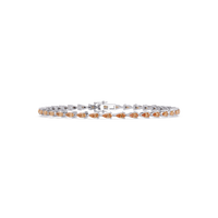 Pear-cut champagne topaz colorstone tennis bracelet in white gold