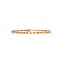 Pear-cut champagne topaz colorstone tennis bracelet in yellow gold