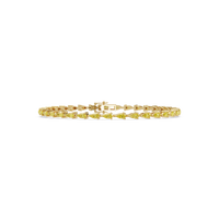 Pear-cut citrine yellow colorstone tennis bracelet in yellow gold