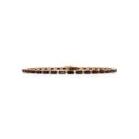 Emerald-cut onyx colorstone tennis bracelet in rose gold