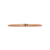 Emerald-cut champagne topaz colorstone tennis bracelet in rose gold