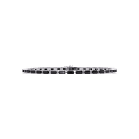 Emerald-cut onyx colorstone tennis bracelet in white gold