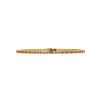 Emerald-cut champagne topaz colorstone tennis bracelet in yellow gold