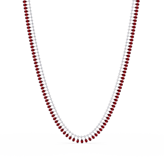 19.4 CTW Pear & Round Colorstone Tennis Necklace – image 1