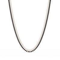 19.4 CTW Pear & Round Colorstone Tennis Necklace – Onyx – Rose Gold
