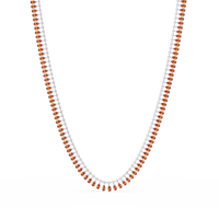 19.4 CTW Pear & Round Colorstone Tennis Necklace – Champagne Topaz – White Gold