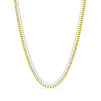19.4 CTW Pear & Round Colorstone Tennis Necklace – Citrine Yellow – White Gold