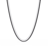 19.4 CTW Pear & Round Colorstone Tennis Necklace – Onyx – White Gold