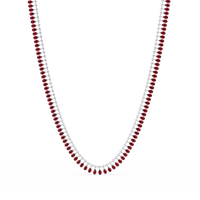 19.4 CTW Pear & Round Colorstone Tennis Necklace – Ruby Red – White Gold