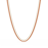19.4 CTW Pear & Round Colorstone Tennis Necklace – Champagne Topaz – Yellow Gold