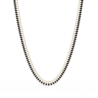 19.4 CTW Pear & Round Colorstone Tennis Necklace – Onyx – Yellow Gold