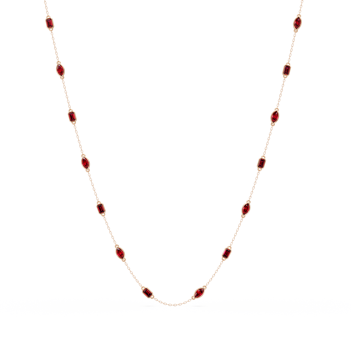 2.8 CTW Marquise & Emerald Colorstone Necklace – CAD image 1