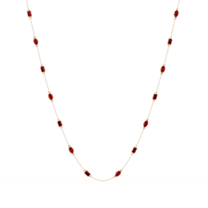 2.8 CTW Marquise & Emerald Colorstone Necklace – CAD image 1