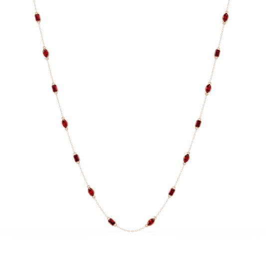 2.8 CTW Marquise & Emerald Colorstone Necklace – CAD image 1