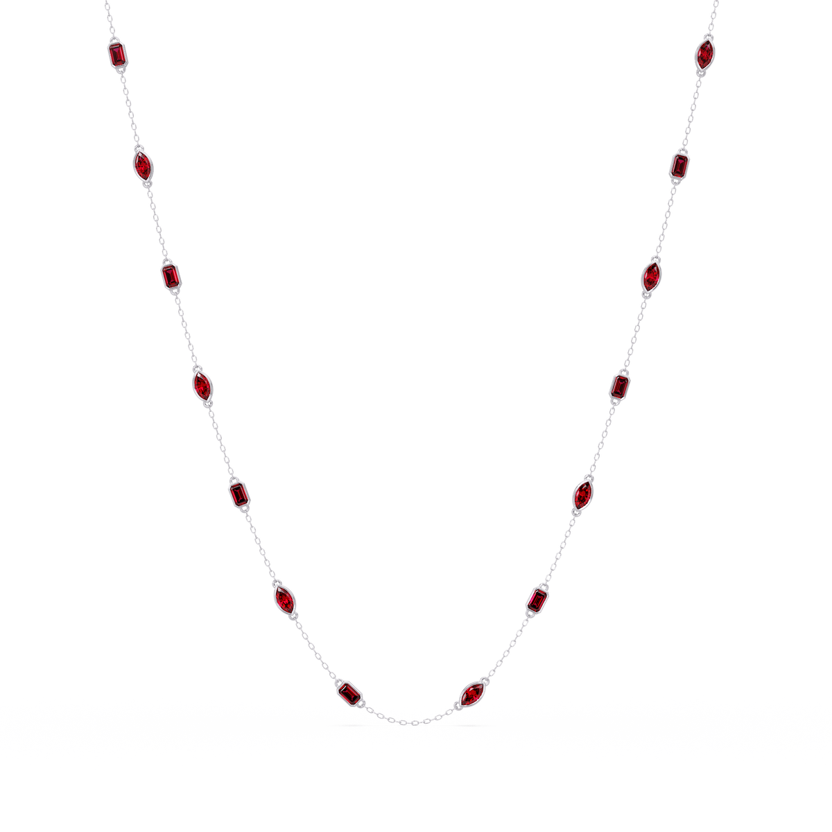 2.8 CTW Marquise & Emerald Colorstone Necklace – CAD image 2