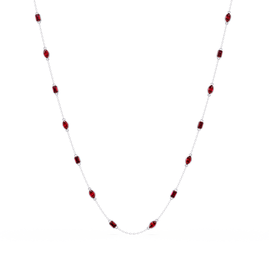 2.8 CTW Marquise & Emerald Colorstone Necklace – CAD image 2