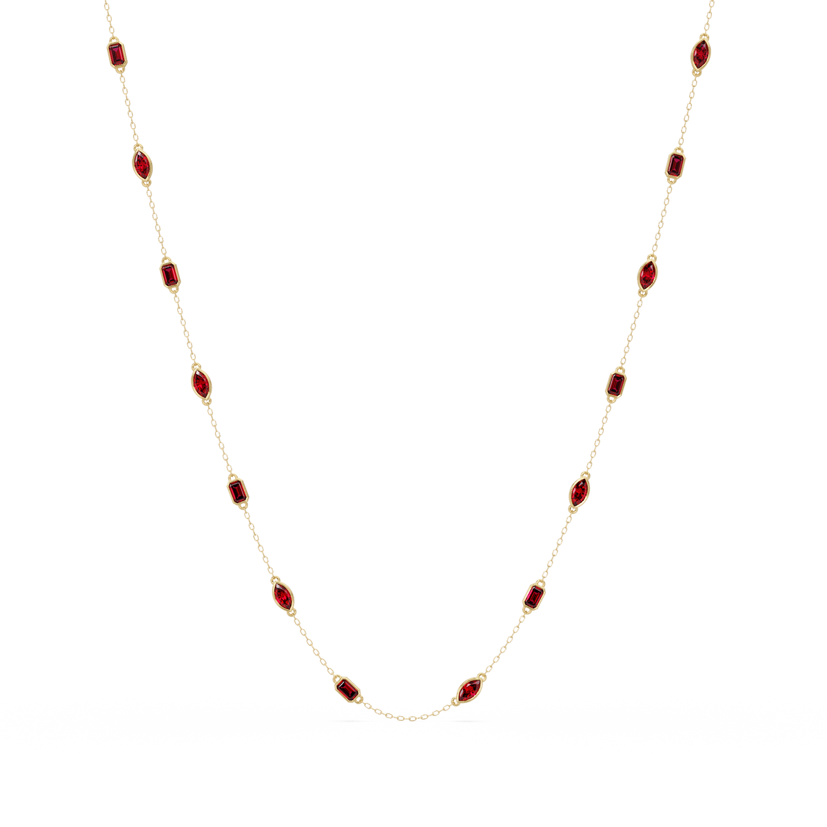 2.8 CTW Marquise & Emerald Colorstone Necklace – CAD image 3