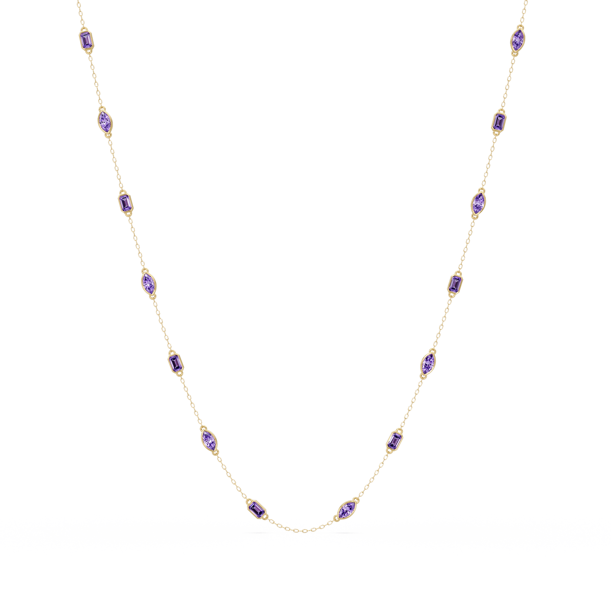 2.8 CTW Marquise & Emerald Colorstone Necklace – CAD image 4
