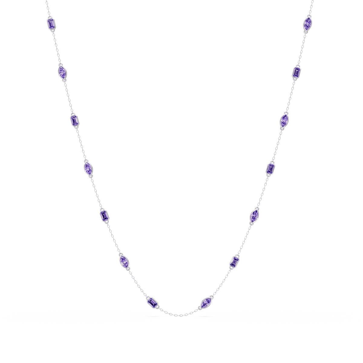2.8 CTW Marquise & Emerald Colorstone Necklace – CAD image 5