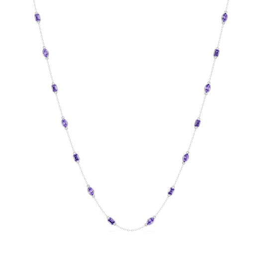 2.8 CTW Marquise & Emerald Colorstone Necklace – CAD image 5