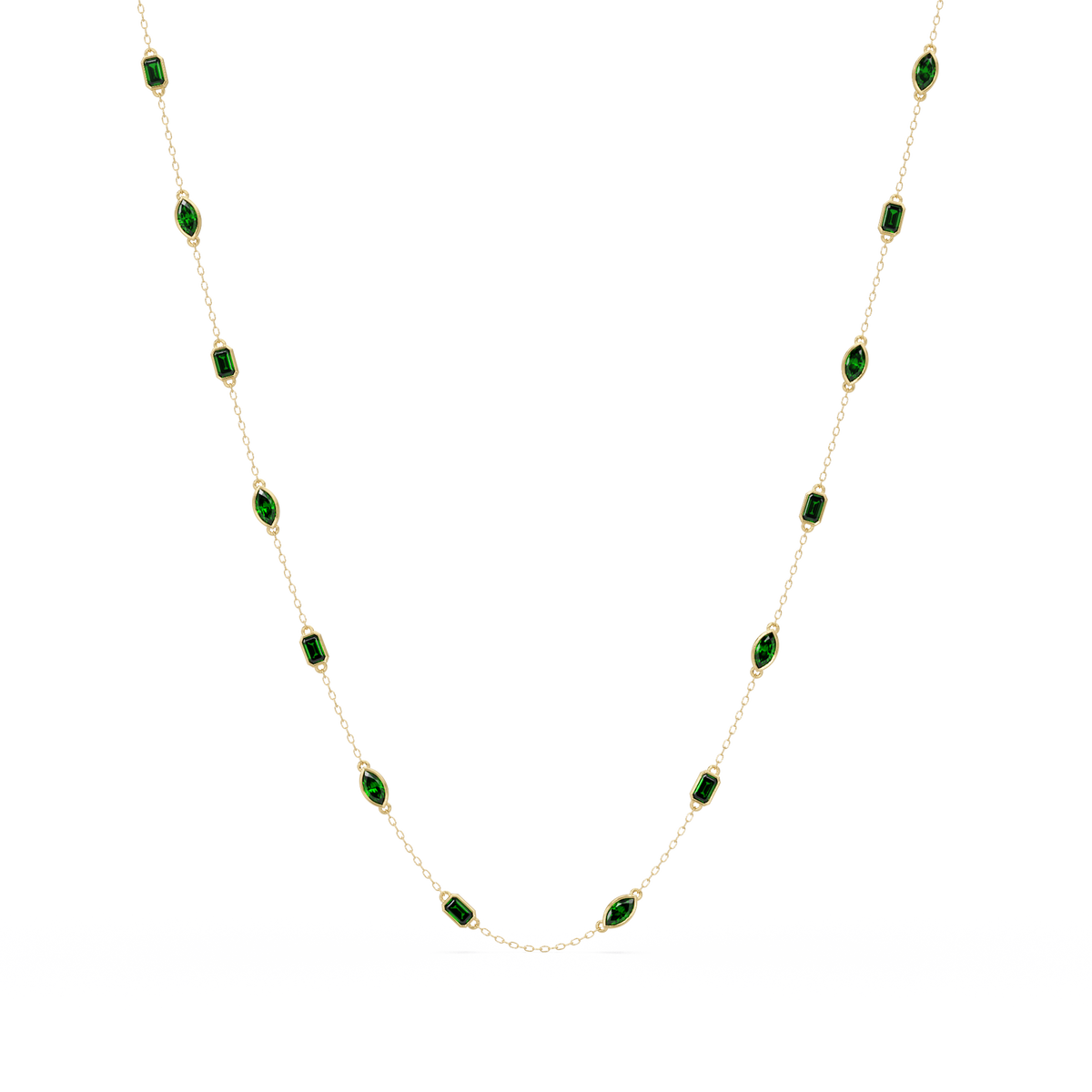 2.8 CTW Marquise & Emerald Colorstone Necklace – CAD image 7